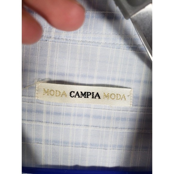 Campia Moda Shirt Mens 2XLT XXL Tall Blue Plaid Rayon Short Sleeve Pocket Button - Picture 4 of 11